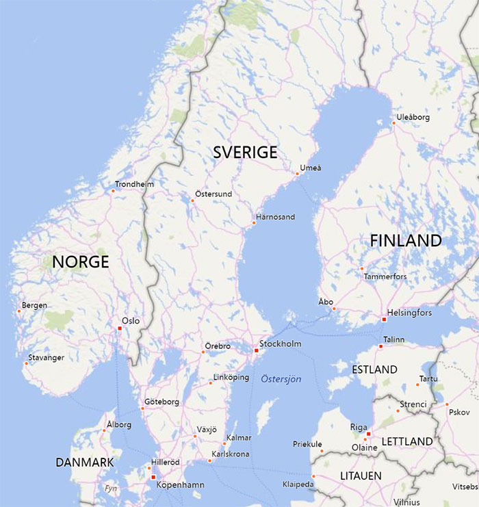 Avstånd med bil mellan alla orter i Sverige - avståndstabell